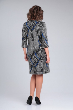 Платье прямого силуэта с подрезом и декоративными пуговицами Rishelie 739 василек - фото 4