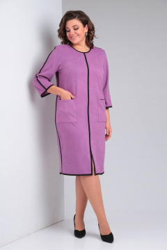 Платье из плотного трикотажа, свободного силуэта Rishelie 941 фуксия - фото 3