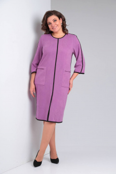 Платье из плотного трикотажа, свободного силуэта Rishelie 941 фуксия - фото 2