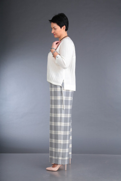 Брюки и блуза из трикотажа и костюмной ткани ZigzagStyle 522 молочный - фото 2