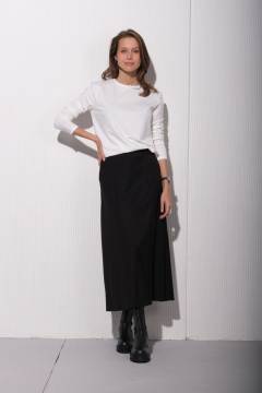 Белый трикотажный джемпер на каждый день Luitui R5033 молочный - фото 5