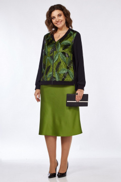 Зеленый комплект юбки и безрукавки из вискозы и трикотажа Matini 1.1733 зеленый - фото 5