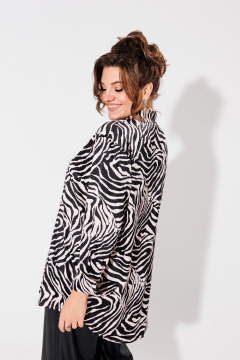 Рубашка из армани шелка с принтом зебра и дерзким стилем Anelli 1203 розовая_зебра - фото 2