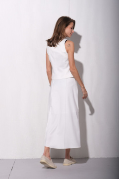 Деловой белый жилет из текстиля для гардероба Luitui R3010 молочный - фото 5