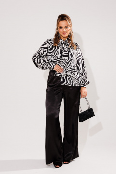 Платье украшенное пайетками и сеткой из бархата и велюра Anelli 1425.1 черный - фото 5