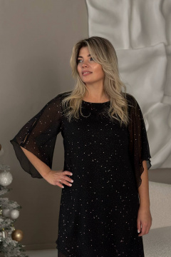 Платье с шифоновой отделкой и асимметричным низом LindaLux 2-026 звездное_небо - фото 4