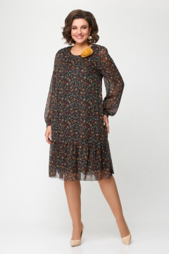 Платье из шифона зеленое с длиной 103 см для наряда DaLi 4560.1 - фото 1