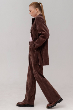 Блузка из вельвета с накладными карманами и рукавом 3/4 JRSy 2405 шоколад - фото 4