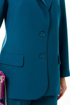 Демисезонные брюки и жакет из текстиля в деловом стиле Твой имидж 1727 морская_волна - фото 5