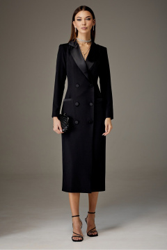 Платье деловое с атласными вставками из текстиля N.O.W. 1382 - фото 3