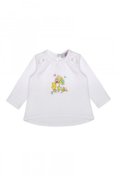 Жакет из интерлока с рюшей и цифровым принтом для повседневной Bell Bimbo 180321 белый - фото 1