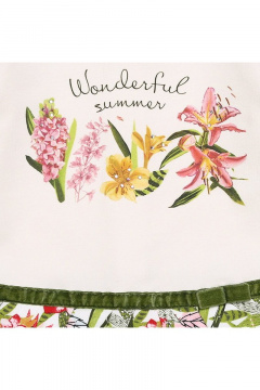 Платье с принтом и карманами из футера для девочки Bell Bimbo 180348 молоко/набивка - фото 3