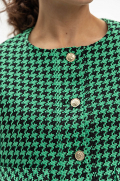 Бомбер из фактурной ткани с узором гусиной лапки EZER 1004 черно-зеленый - фото 4