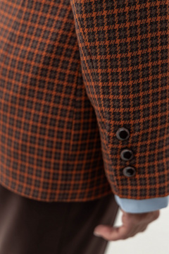Жакет из легкого текстильного материала с яркой рыжей клеткой EZER 1005 рыжий - фото 5