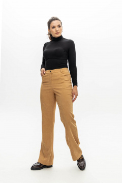 Брюки из мягкого вельвета с вертикальными полосками и карманами EZER 1008 бежевый - фото 5