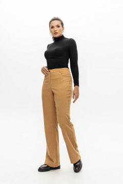Брюки из мягкого вельвета с вертикальными полосками и карманами EZER 1008 бежевый - фото 1