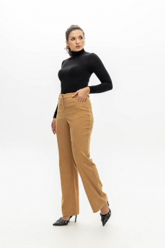 Брюки из мягкого вельвета с вертикальными полосками и карманами EZER 1008 бежевый - фото 3