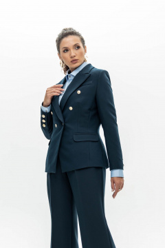 Черные оверсайз брюки из мягкой поливискозы с широким поясом EZER 1009 темно-синий - фото 4