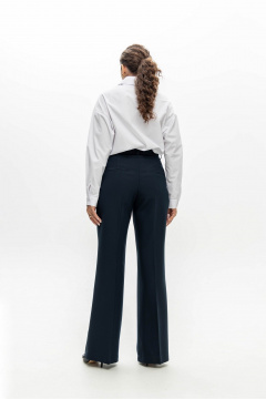 Брюки расклешенного кроя из мягкой поливискозы с карманами EZER 1011 темно-синий - фото 4