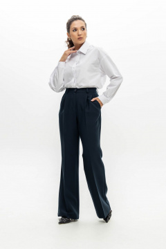 Брюки расклешенного кроя из мягкой поливискозы с карманами EZER 1011 темно-синий - фото 5