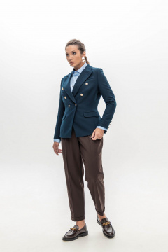 Брюки из плотного трикотажа в шоколадном цвете с высокой талией EZER 1014 шоколадные - фото 5