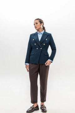 Брюки из плотного трикотажа в шоколадном цвете с высокой талией EZER 1014 шоколадные - фото 2