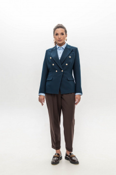 Брюки из плотного трикотажа в шоколадном цвете с высокой талией EZER 1014 шоколадные - фото 1