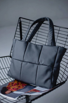 Многофункциональный шопер из экокожи с утеплителем MT.Style TOTE2 grafit - фото 1