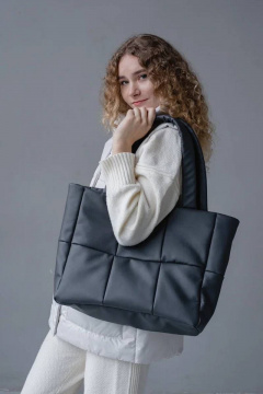 Многофункциональный шопер из экокожи с утеплителем MT.Style TOTE2 grafit - фото 4