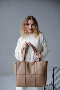Стеганая женская сумка из экокожи с вместительным отделением MT.Style TOTE2 iris - фото 3