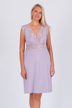 Домашняя сорочка из вискозы и трикотажа в фиолетовом Belarusachka С5517В/4 фиалка - фото 1