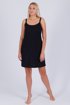 Домашняя сорочка из трикотажа с деликатной отделкой Belarusachka РС5701 черный - фото 1