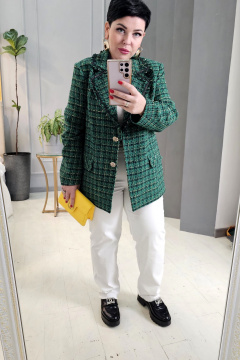 Жакет Vittoria Queen 22043 клетка_зеленый - фото 4