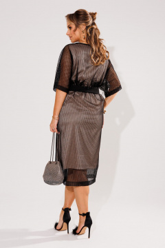 Пояс-баска из текстиля с страусиными перьями, нарядный стиль Anelli 1194 черный - фото 5