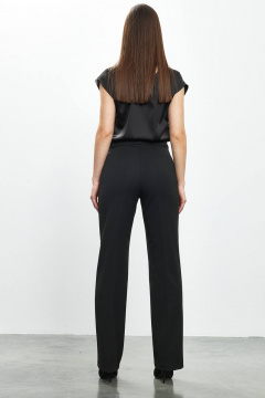 Демисезонные черные брюки из текстиля для делового образа Femme & Devur 1714 2.3F(164) - фото 3