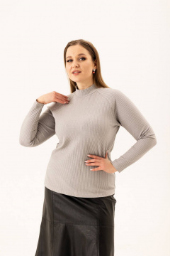 Джемпер с продольным рубчиком в сером цвете Femme & Devur 30790 1.47BF(170) - фото 1