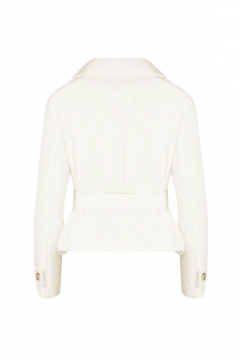 Куртка на каждый день из плащёвой ткани, белая, демисезон Elema 4-13027-1-164 молоко - фото 3