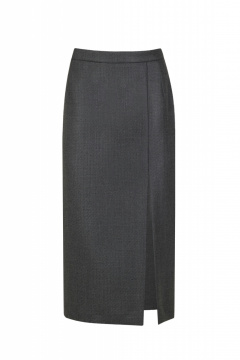 Юбка из текстиля, демисезонная, серая, стиль на каждый день Elema 4К-600-170 серый - фото 1