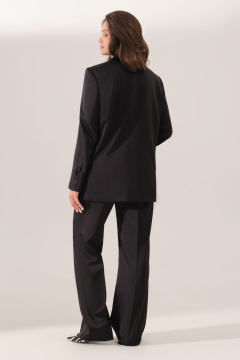 Брюки из текстиля с высокой посадкой и расклешением Панда 164460w черный - фото 2