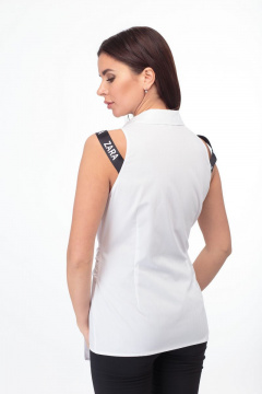 Блуза из хлопка без рукавов с завязками и воротником стойкой Anelli 825 - фото 5