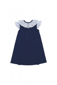 Платье летнее из трикотажа и хлопка, с вышивкой и бантиком Bell Bimbo 180349 т.синий - фото 2