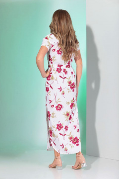 Платье летнее прямого силуэта из льняной ткани с поясом Angelina & Сo 356 - фото 4