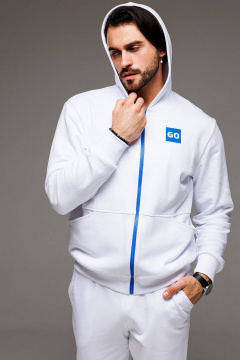 Костюм из хлопкового футера с контрастной молнией и брюками-джоггерами GO M3023zp/01-01 - фото 2