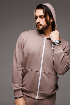 Повседневный спортивный костюм из трикотажа: худи и брюки с принтом GO M3023zp/04-03 - фото 4