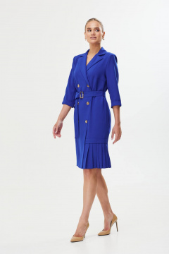 Платье деловое с складками на каждый день Твой имидж 1667 электрик - фото 2