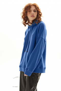 Оверсайз блузон с капюшоном и брюки с карманами Golden Valley 6523 синий - фото 2