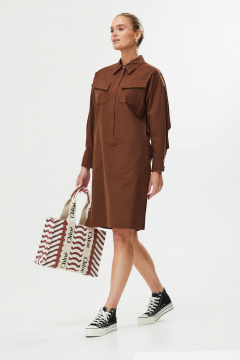 Платье прямого силуэта со спущенной линией плеча Твой имидж 1560 шоколад - фото 4