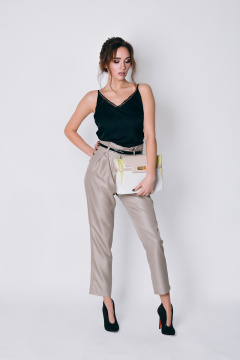 Брюки с декоративным поясом и складками по поясу S. Veles 4-109А51 - фото 1