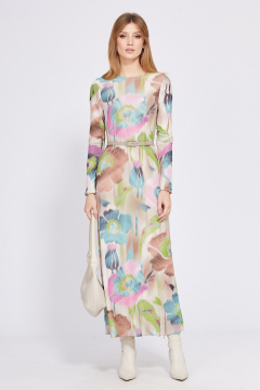 Платье EOLA 2578 бежевый в цветы - фото 3