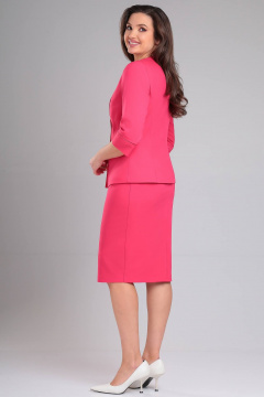 Розовый комплект из жакета, юбки и топа для делового образа LeNata 31318 малиновый - фото 5